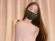 Aziatische maskers meisje Striptease